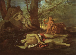 Nicolas Poussin - Echo and Narcissus, oil on canvas, Musée du Louvre,