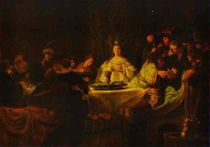 Rembrandt Van Rijn - Samson Putting Forth His Riddles at the Wedding Feast