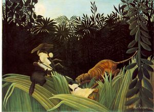 Henri Julien Félix Rousseau (Le Douanier) - Scout Attacked by a Tiger (Eclaireur attaque par