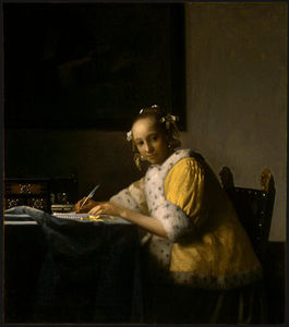 Johannes Vermeer - A lady writing ngw