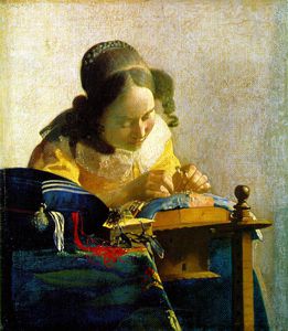 Johannes Vermeer - The lacemaker, Louvre