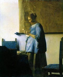 Johannes Vermeer - Woman in blue reading a letter, , Rij