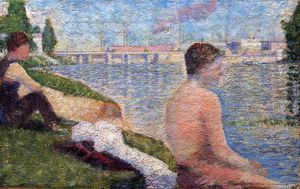 Georges Pierre Seurat - Bathing at Asnieres - Seated Bather