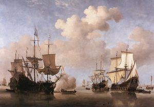 Willem Van De Velde The Elder - Dutch Ships Coming to Anchor