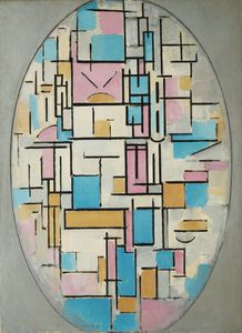 Piet Mondrian - Composition in Oval with Color Planes
