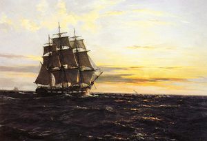 Montague Dawson - Into the westerly sun
