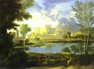  Oil Painting Replica The Castle in Calm Weather by Nicolas Poussin (1594-1665, France) | WahooArt.com