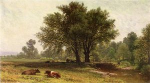 Aaron Draper Shattuck - Landscape with Cows