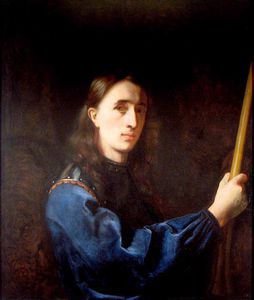 Johann Ulrich Mayr - Portrait in a Blue Coat with Cuirass