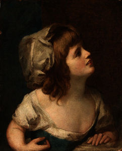 George Romney - Portrait of the daughter of the earl and countess of warwick, probably elizabeth )