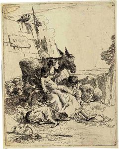 Giovanni Battista Tiepolo - A mother with two children,