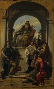 Giovanni Battista Tiepolo - Saints Augustine, Louis of France, John the Evangelist and a Bishop Saint