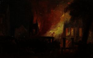 William James Muller - Bristol Riots - The Burning of Queen Square, The Custom House