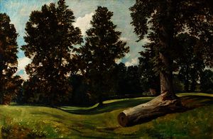 William James Muller - Forest Scene with Fallen Trunk