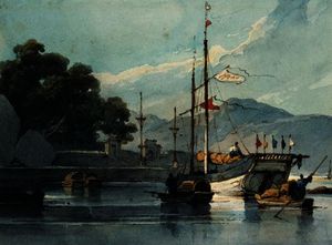 George Chinnery - Shipping on a Chinese River