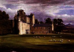  Oil Painting Replica Monymusk house by James William Giles (1801-1870, United Kingdom) | WahooArt.com