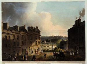 John Claude Nattes - Marlborough Street, from -Bath Illustrated