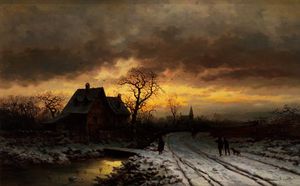 Ludwig Munthe - Winter Landscape at Sunset