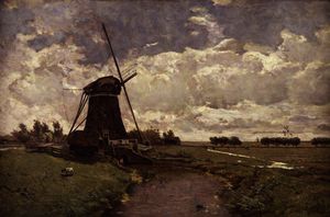 Paul Joseph Constantine Gabriel - Windmill at Leidschendam