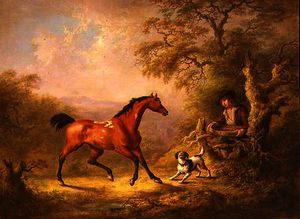 Sawrey Gilpin - A Groom Feeding a Horse