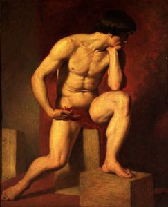 William Etty - A male nude