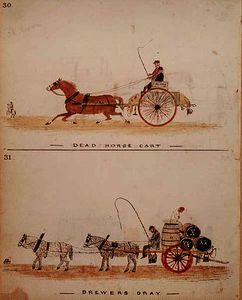 William Francis Freelove - The Dead Horse Cart and the Brewer-s Dray