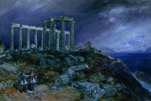 William Simpson - The Temple of Poseidon, Sunium