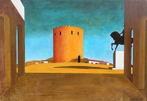 Giorgio De Chirico - `La torre rossa`