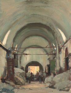 Edward Seago - In the Covered Wool Market, Istanbul