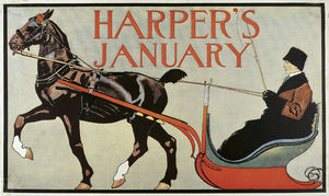 Edward Penfield - 'Harper's. January', (29 x 49 CM) (1899)