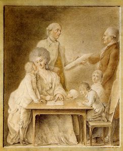Daniel Nikolaus Chodowiecki - The Johann Valentin Meyer family and the artist Chodowiecki