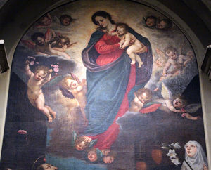 Jacopo Vignali - Madonna with saints, angels and faithful
