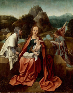 Jan De Beer - Madonna and Child with a pilgrim and an angel