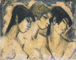 Otto Mueller - Three girls in profile