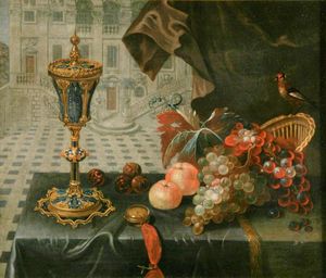 Pieter Gerritsz Van Roestraeten - Still Life with King John Cup