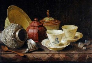 Pieter Gerritsz Van Roestraeten - Still Life with Tea Cups
