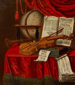Pieter Gerritsz Van Roestraeten - Itas Still Life of Musical Instruments