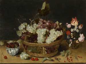 Isaak Soreau - Still Life with Chinese Bowl and Vase of Flowers