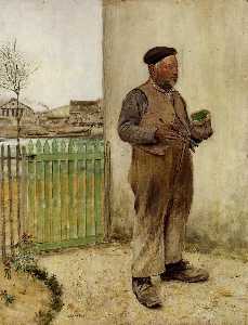 Jean-François Raffaelli - Man Having Just Painted His Fence