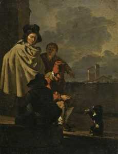 Karel Dujardin - Italians with a Dog