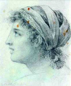Anne Louis Girodet De Roussy Trioson - Head of a Young Woman