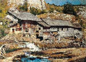 Carl Schuch - Mill near Saut du Doubs (II. version)