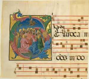 Cosmè Tura - Manuscript Illumination with the Assumption of the Virgin in an Initial G, from a Gradual