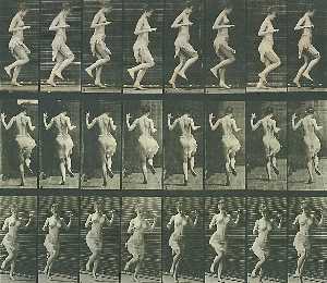 Eadweard Muybridge - Woman Ricochetting on One Foot, from the book Animal Locomotion