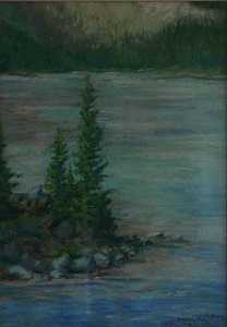Mary Agnes Yerkes - Morraine Lake, (painting)