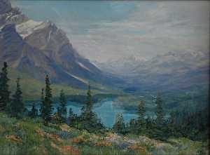 Mary Agnes Yerkes - Peyto Lake in July, (painting)