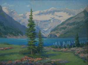 Mary Agnes Yerkes - Victoria Glacier and Lake Louise, (painting)