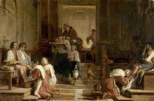 Sir David Wilkie - Cardinals, Priests and Roman Citizens Washing the Pilgrims- Feet