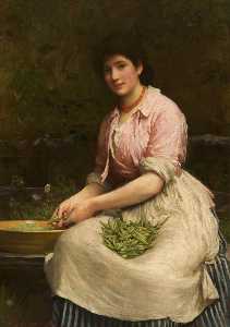 Samuel Luke Fildes - Girl Shelling Peas