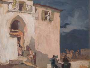 Frank William Brangwyn - Old Houses, Taormina, Sicily